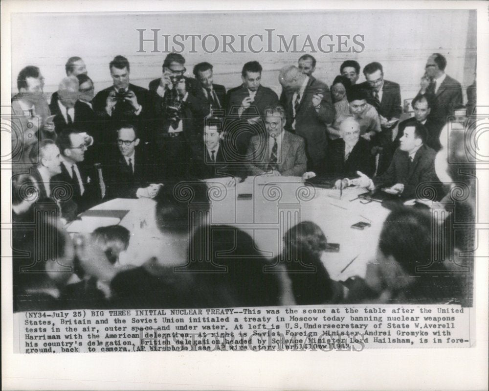 1963 Press Photo Treaty Ban Nuclear Weapon Testing - Historic Images