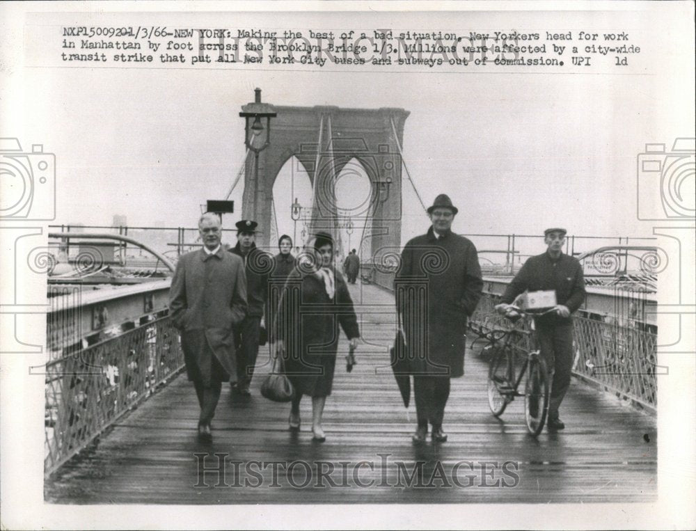 1966 Press Photo Brooklyn Bridge New York Bad Manhattan - RRV42861 - Historic Images