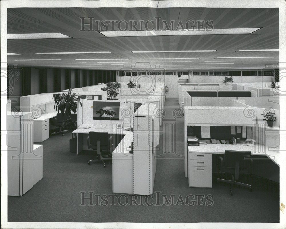 1974 Press Photo Modern Office Design Partitions - RRV42925 - Historic Images