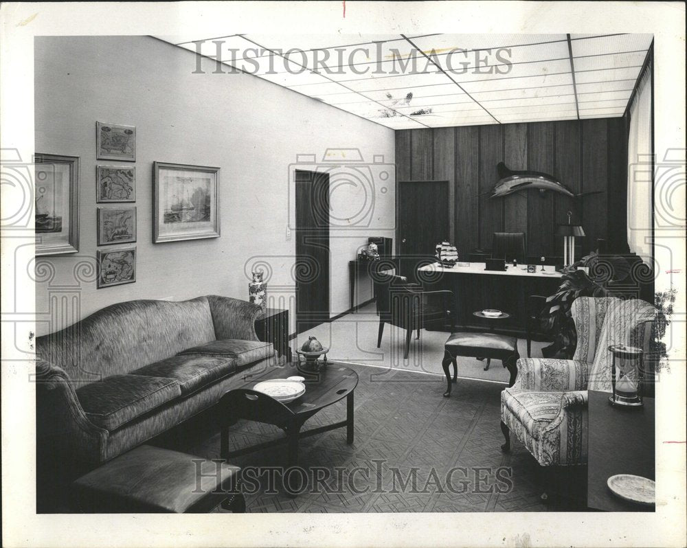 1967 Press Photo Office Space Interior Decoration - RRV43403 - Historic Images