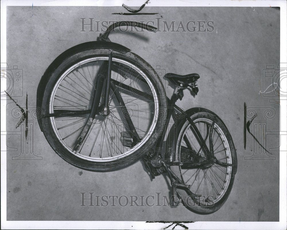 1956 Old Bicycle On Side - Historic Images