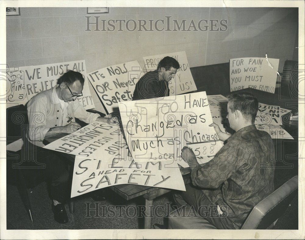 1963 Ford Motor Strike Chicago Heights Sign - Historic Images