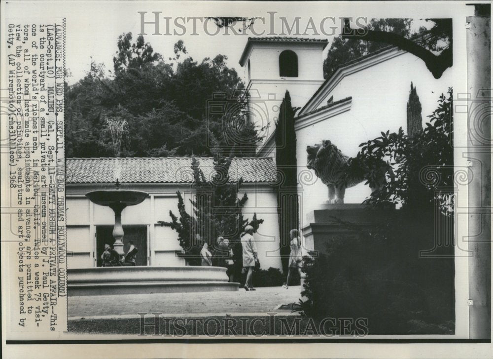 1968 Press Photo J Paul Getty Museum - RRV45113 - Historic Images