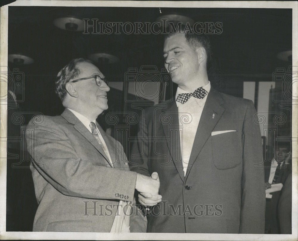 1956 Cobo Williams City hall speeches shake - Historic Images