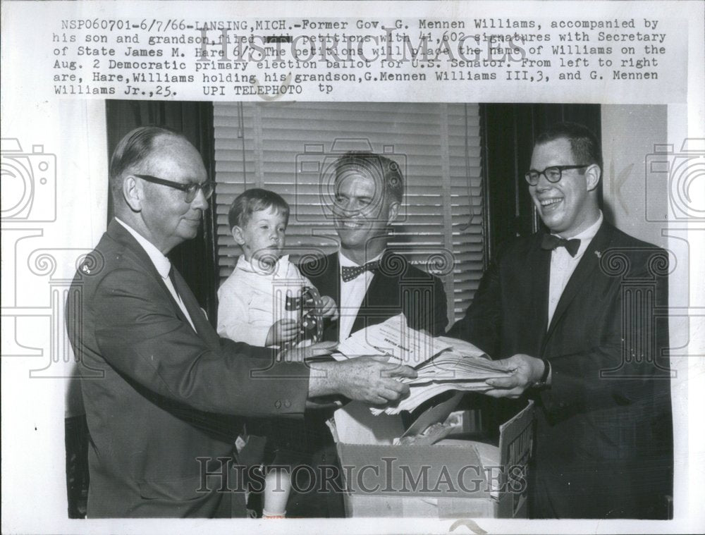 1966 Fmr Gov Williams Files Senate Petition - Historic Images