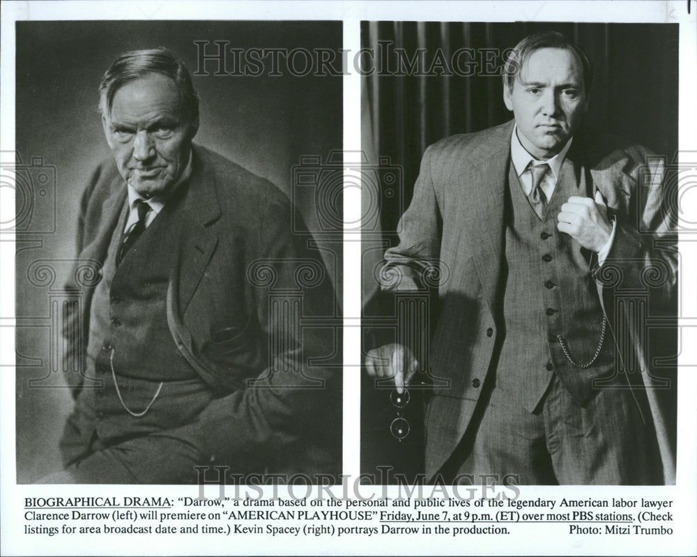 1991 Kevin Spacey Actor Clarence Darrow - Historic Images