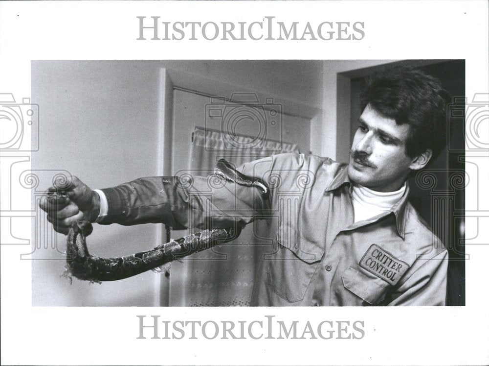 1990, Doug Jackson Snake Catcher Michigan - RRV45765 - Historic Images