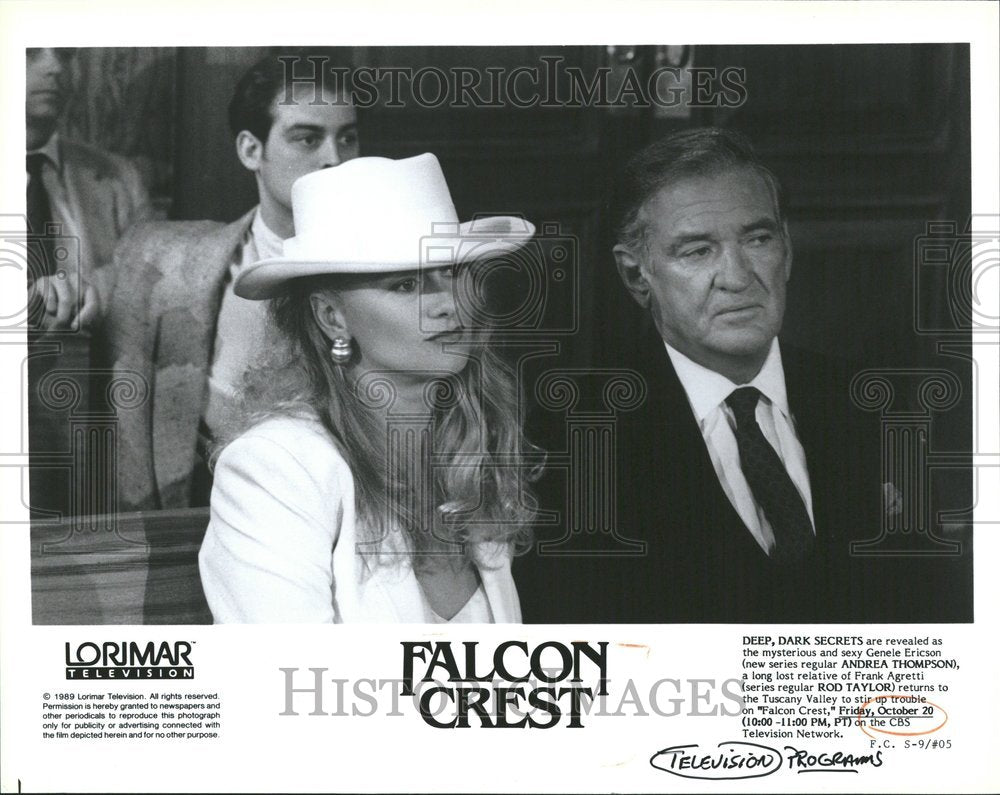 1989 Press Photo Andrea Thompson R Taylor Falcon crest - RRV45837 - Historic Images