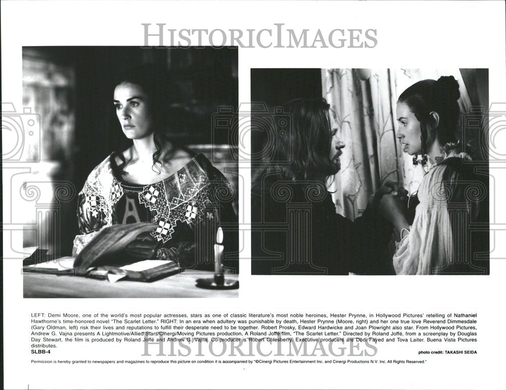 1995 Demi Moore Hester Prynne Nathaniel - Historic Images