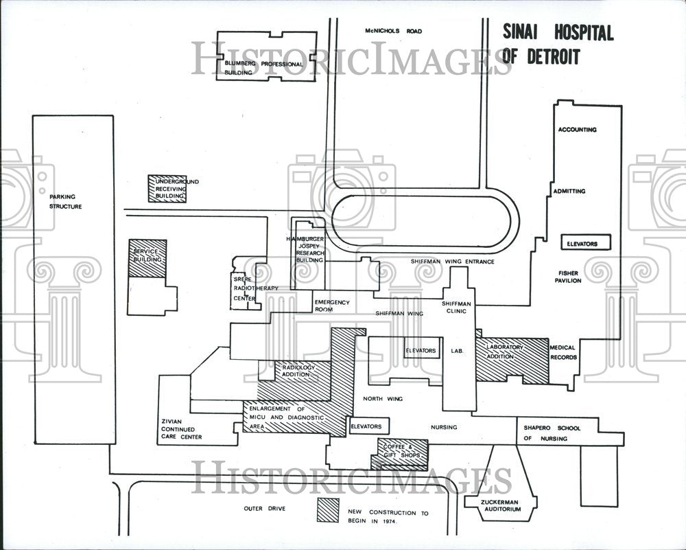 1974 Sinai Hospital Of Detroit - Historic Images