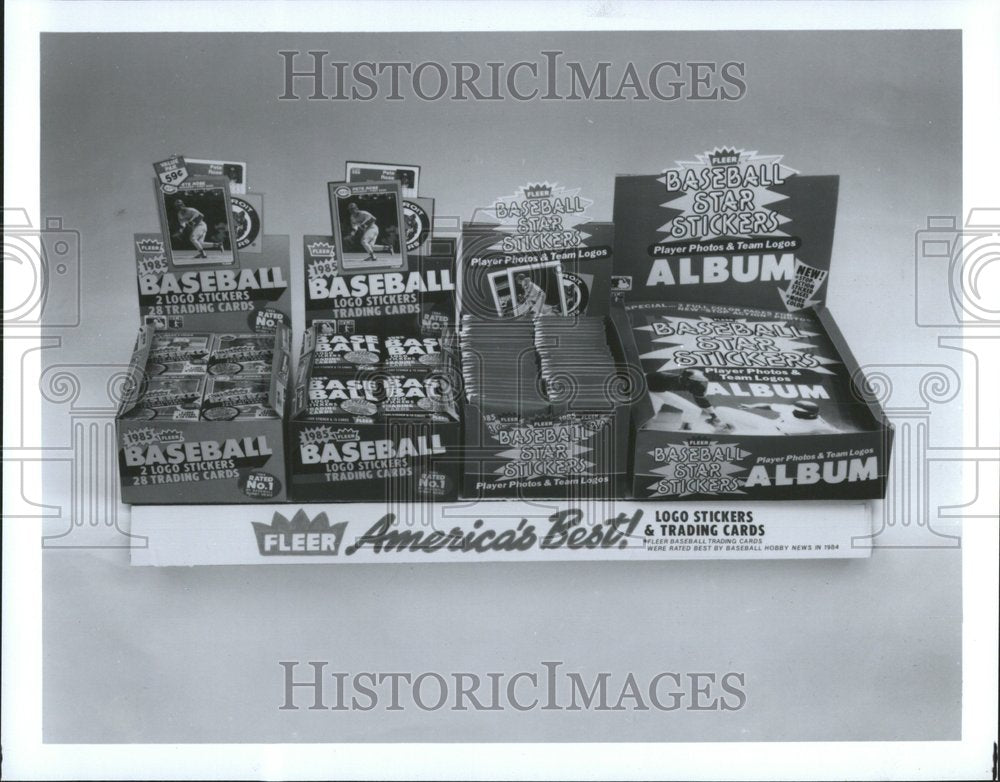 Press Photo America Logo Stickers Trading Cards Stars - RRV46797 - Historic Images