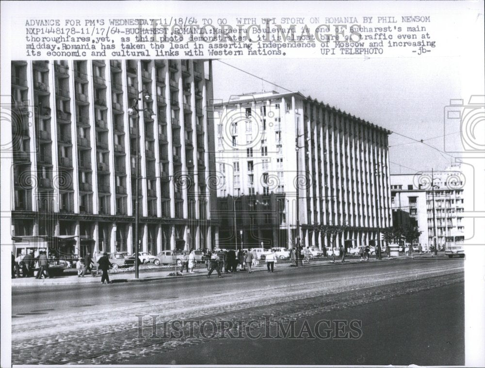 1964 Magheru boulevard Bucharest traffic - Historic Images