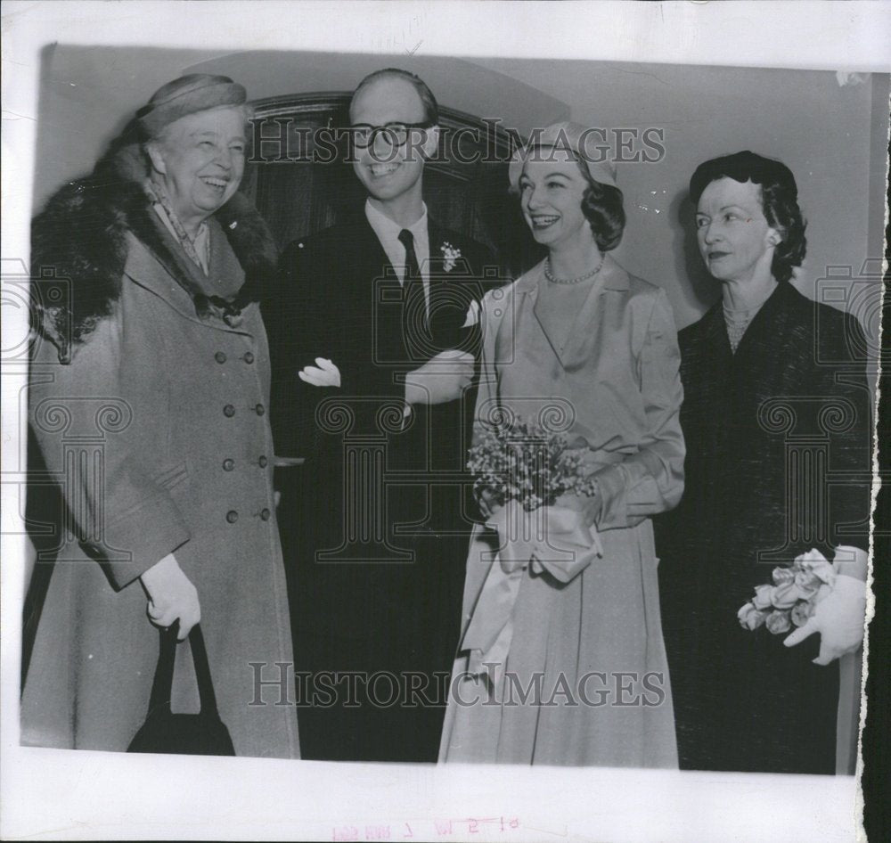 1955 Eleanor Roosevelt Curtis Grandma bride - Historic Images