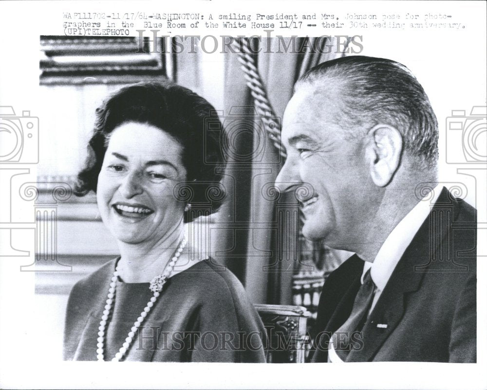 1964 Mr Mrs Johnson president White House - Historic Images