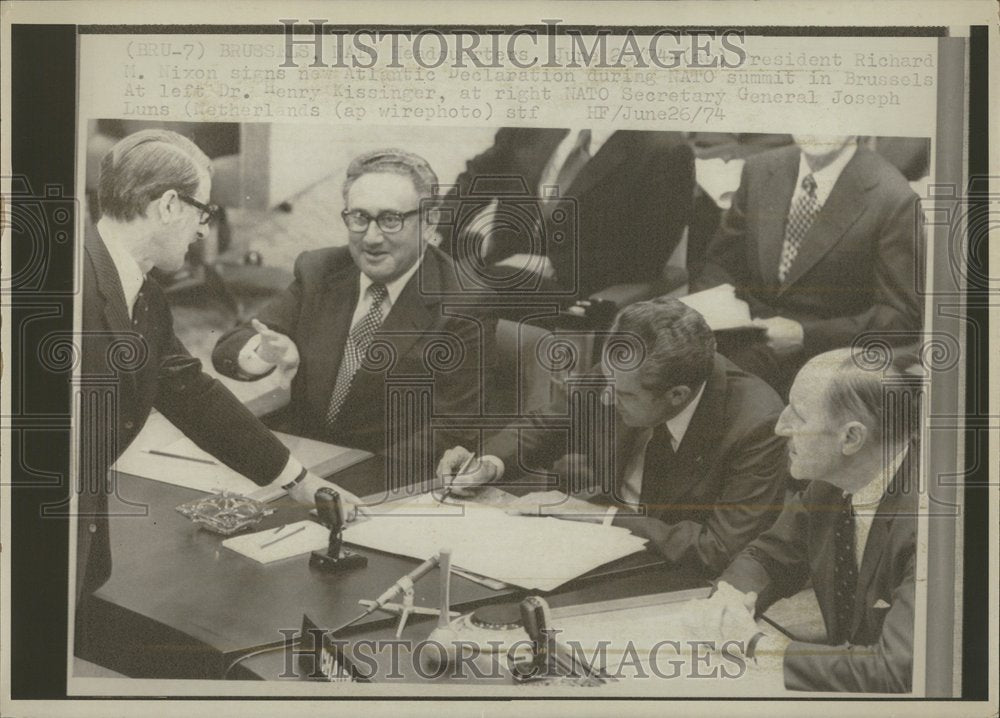 1974 Press Photo Richard M. Nixon NATO Kissinger - Historic Images