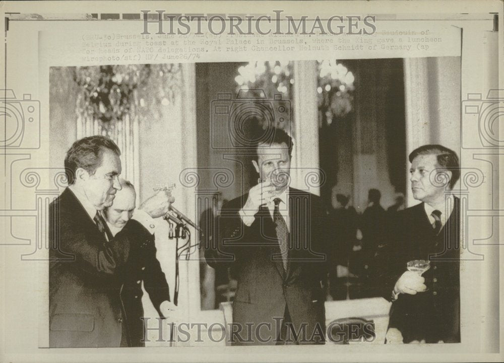 1974 Richard Nixon King Badouin Belgium - Historic Images