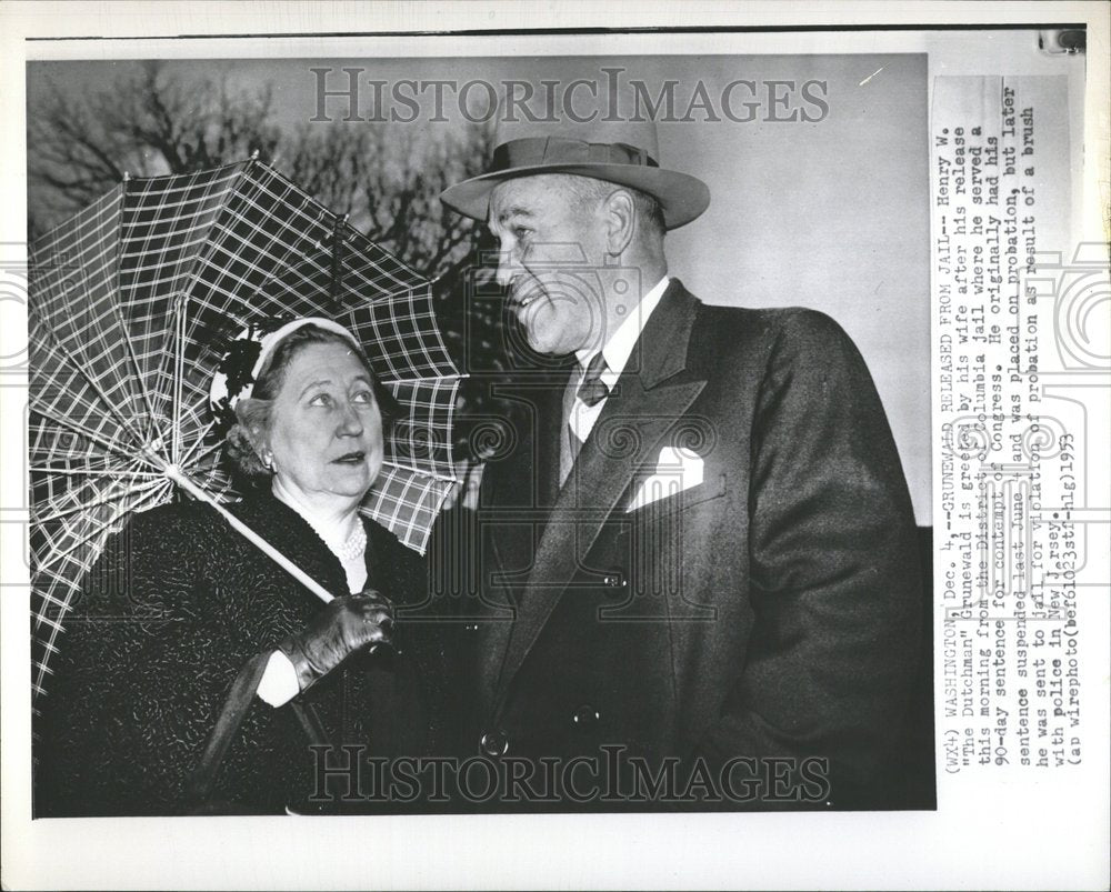 1953 Henry W. Grunewald with his wife. - Historic Images