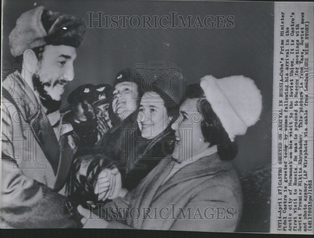 1963 Fidel Castro Russia Cuba Arctic soviet - Historic Images