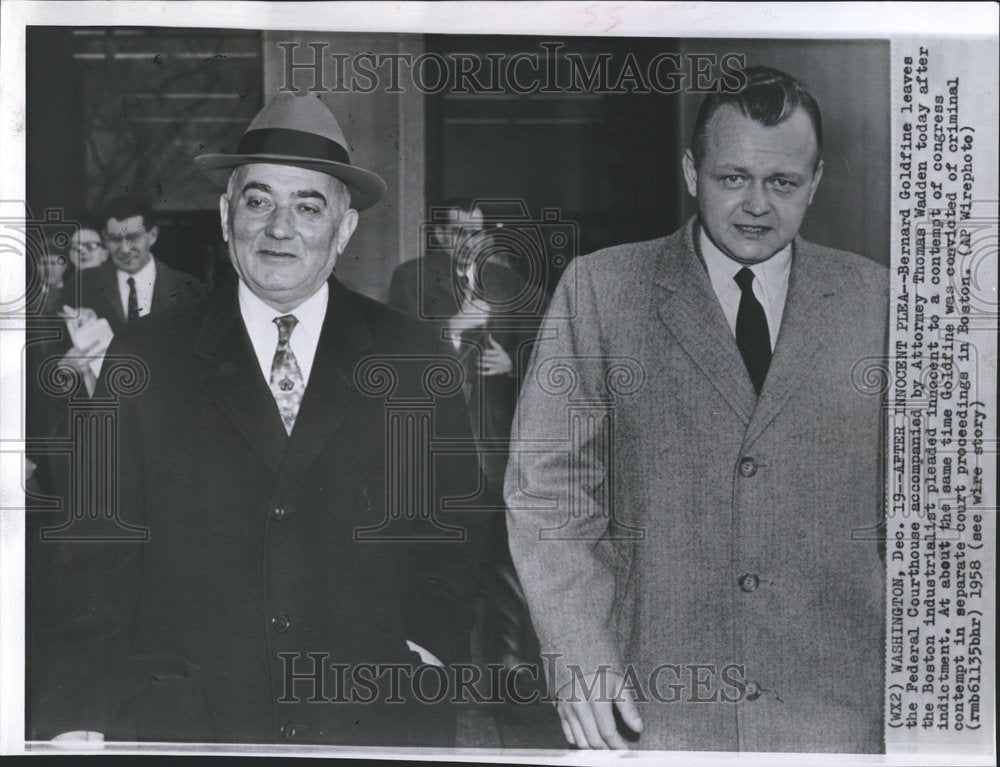 1958 Bernard Goldfine Federal Thomas Boston - Historic Images