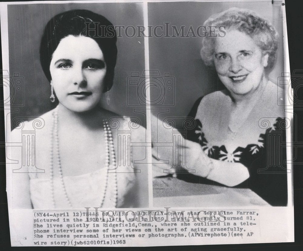 1963 Press Photo Opera Star Geraldine Farrar Birthday - RRV48419- Historic Images