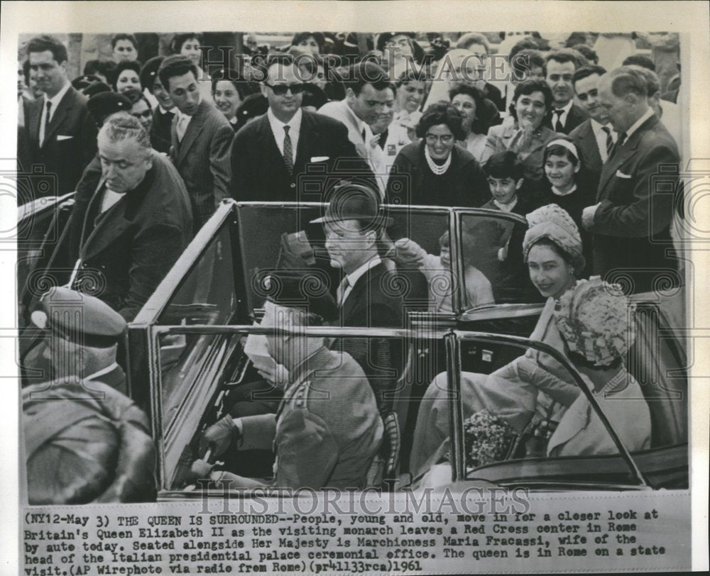 1961 Elizabeth II Red Cross Center Rome-Historic Images