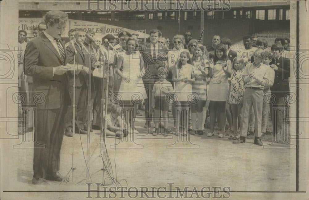 1969 Kennedy Speaks At Stadium Dedication - Historic Images