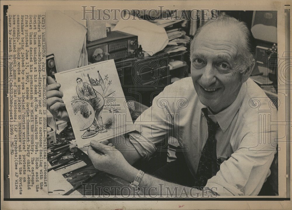1969 Herbert Block Political Cartoonist - Historic Images