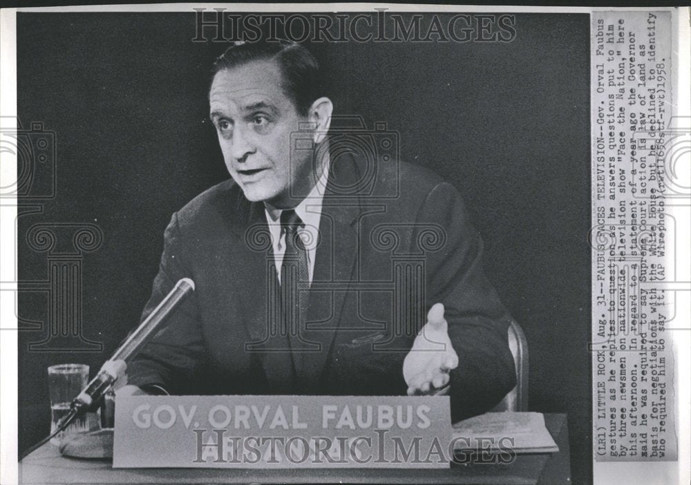 1958 Faubus Face The Nation Appearance - Historic Images