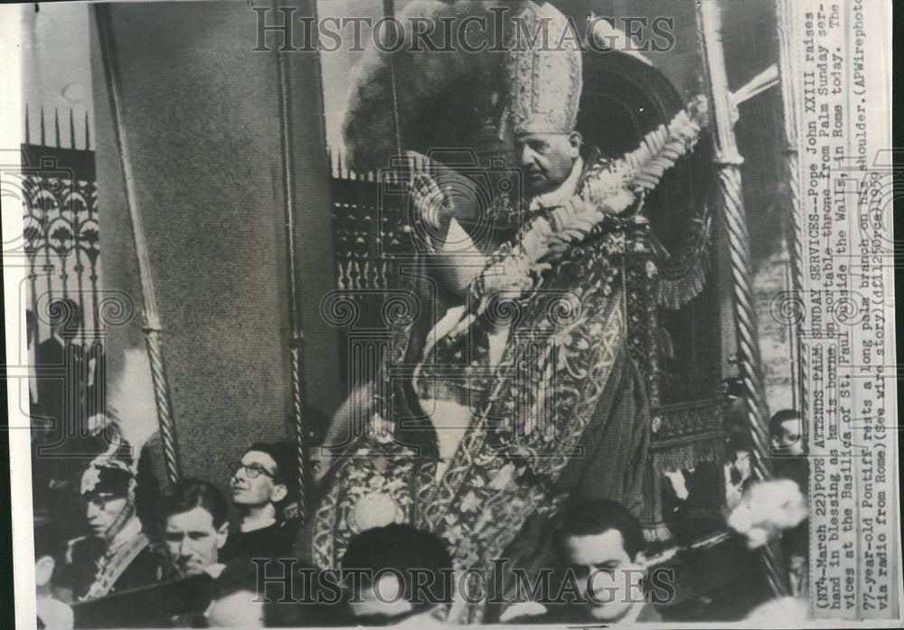 1959 Press Photo Pope Rome Easter Catholic Blessing - Historic Images