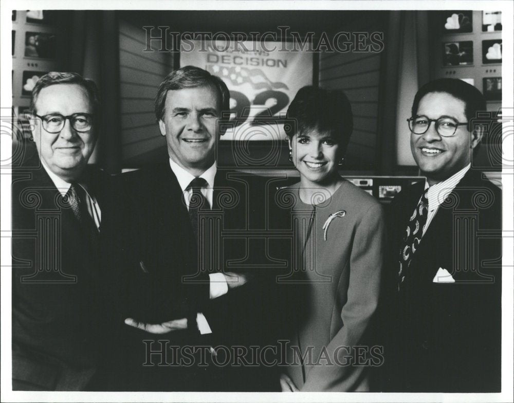 1992 Press Photo Tom Brokaw Katie Couric Bryant Gumbel - Historic Images