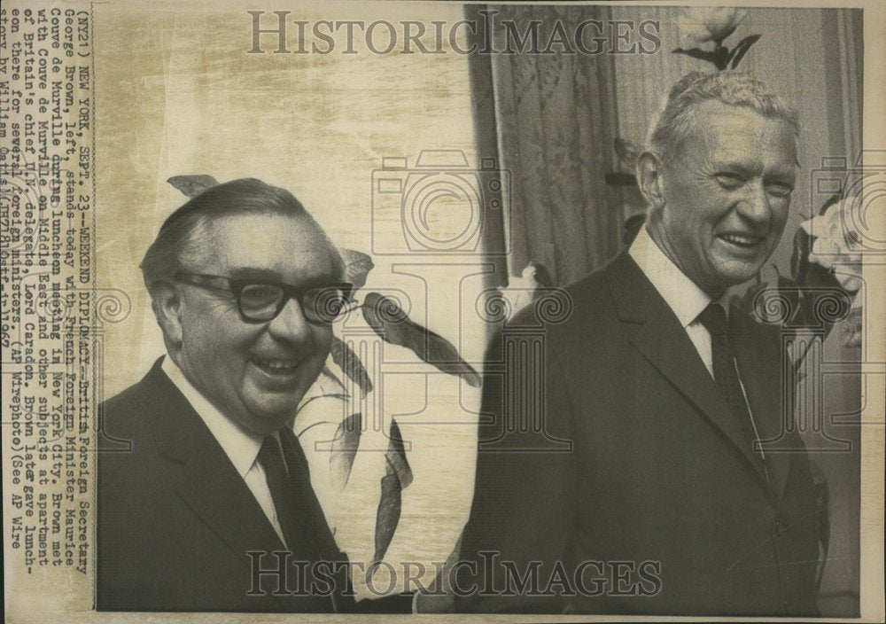 1967 George Brown Maurice Couve de Murville-Historic Images