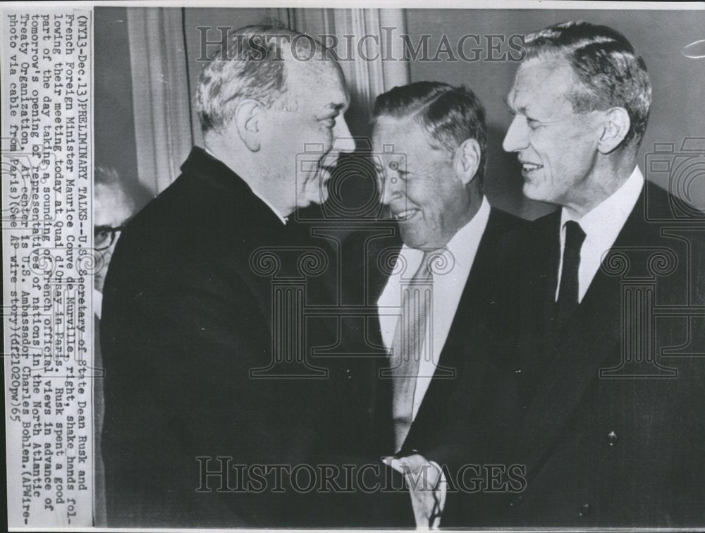 1955 Press Photo Couve de Murville Bohlen Rusk politics - RRV50437 - Historic Images