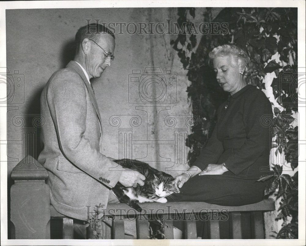 1950 Whittemore Littlell &amp; wife with cat - Historic Images