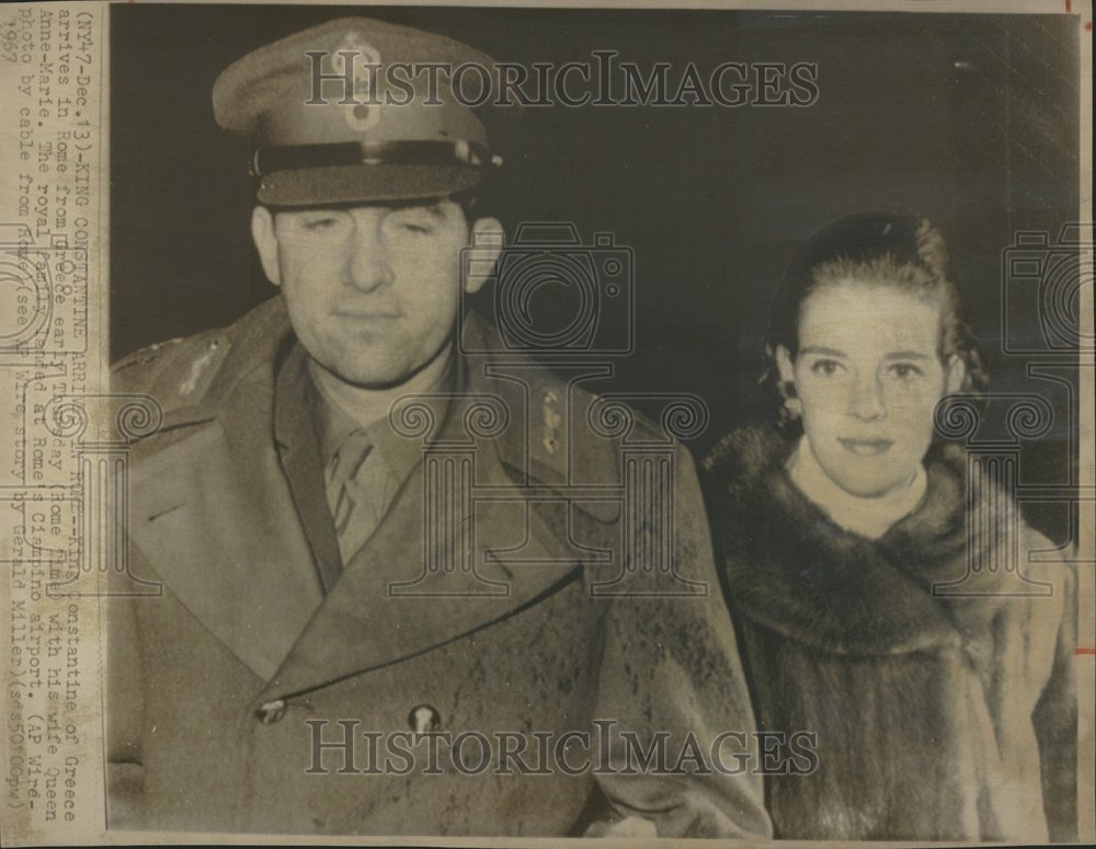 1967 Press Photo Greek Royals Land In Rome - RRV50963 - Historic Images