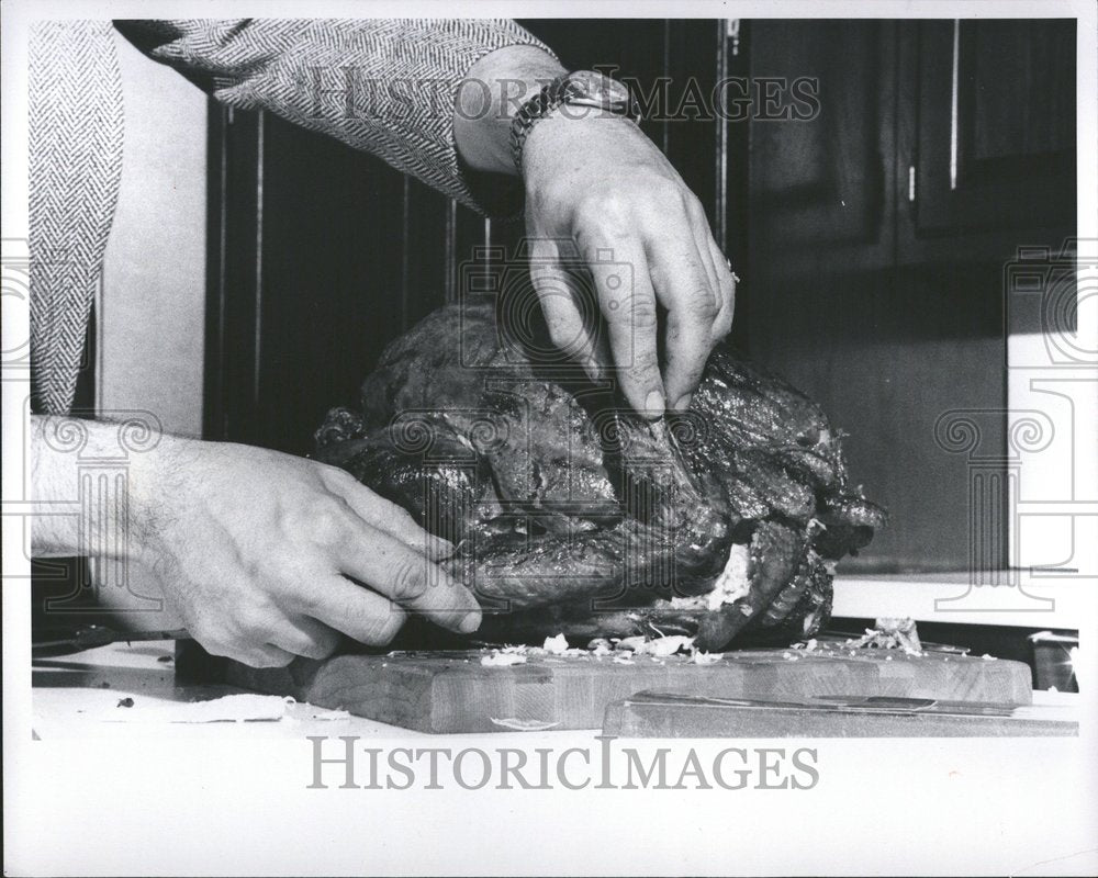 1976 Turkey Carving Demonstration - Historic Images