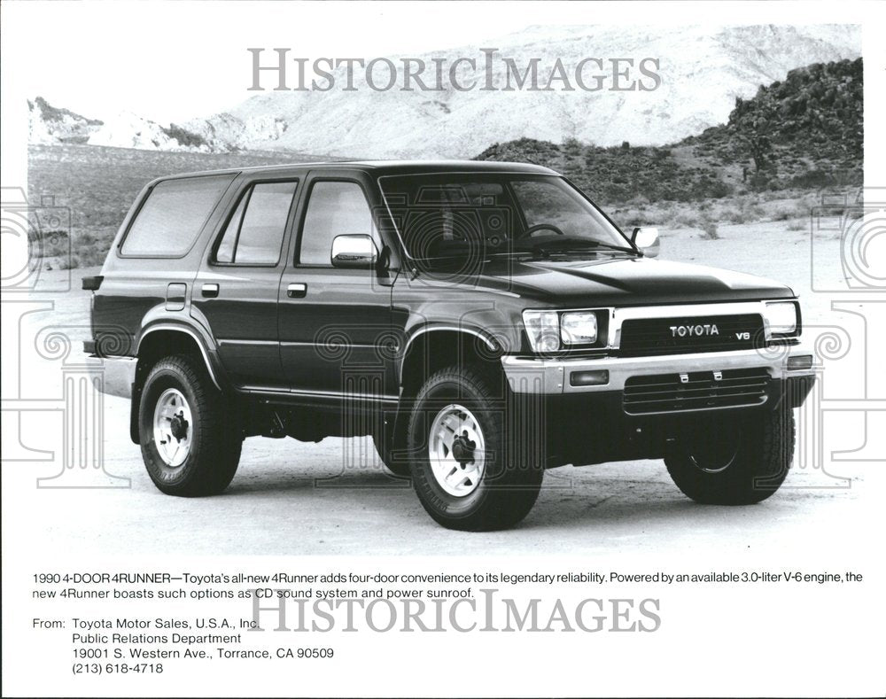 1990 Toyota Motor Company 4Runner Model SUV - Historic Images