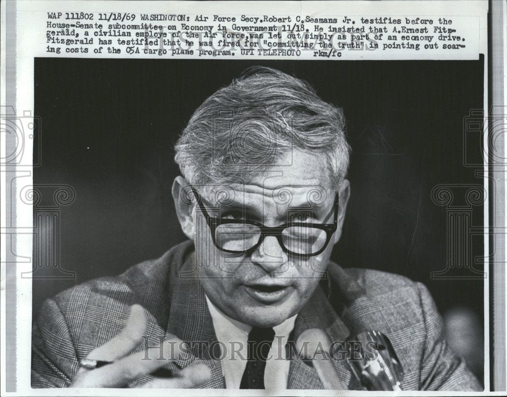 1969 Photo Air Force Secretary Robert Seamans Jr-Historic Images