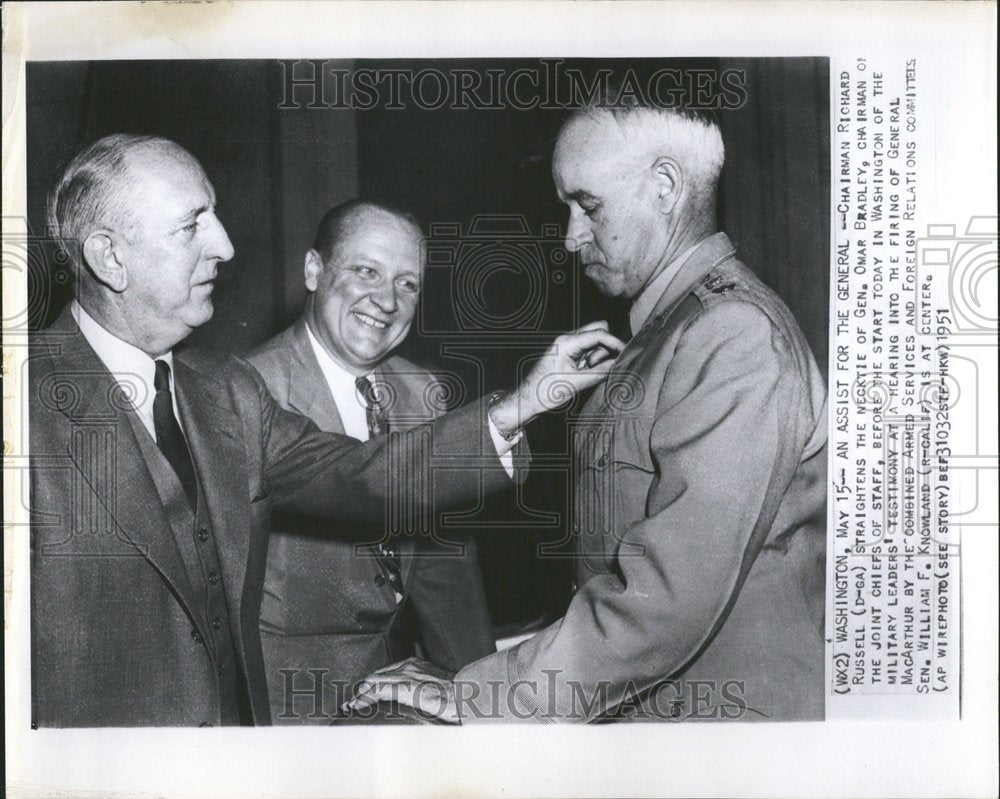 1951 Omar Bradley Chairman Richard Russell - Historic Images