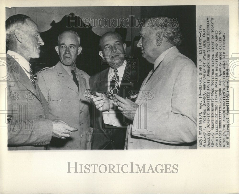 1949 Louis Johnson Millard Tydings Omar - Historic Images