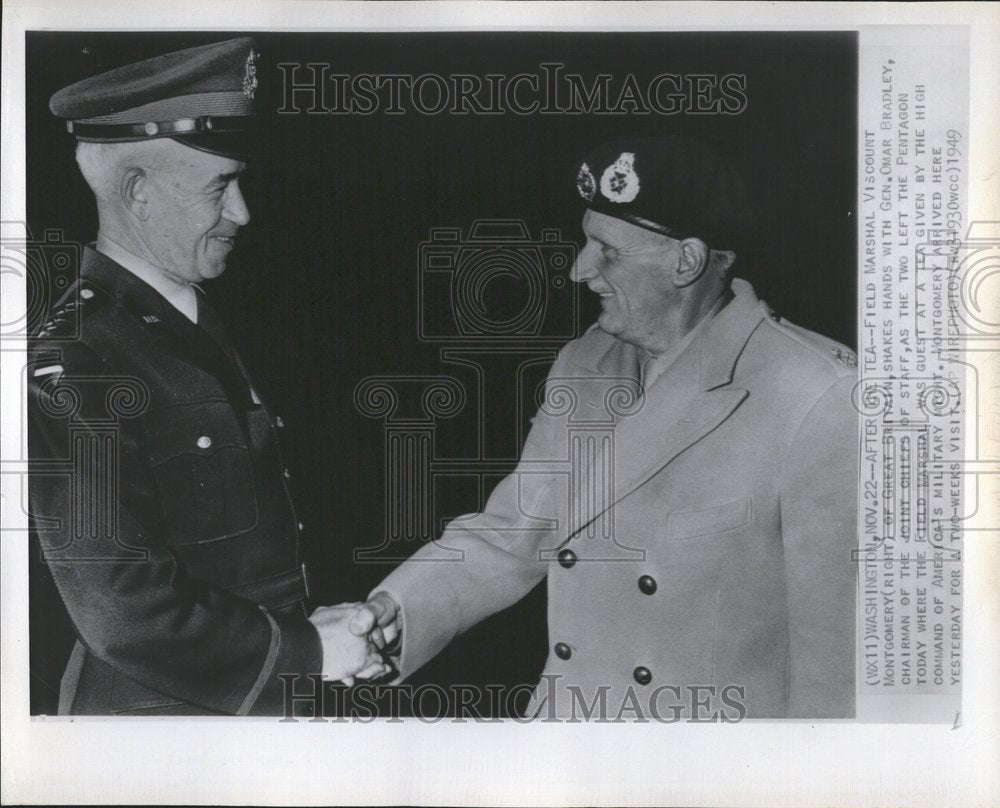 1949 Photo Gen. Omar Bradley With Viscount Montgomery - Historic Images