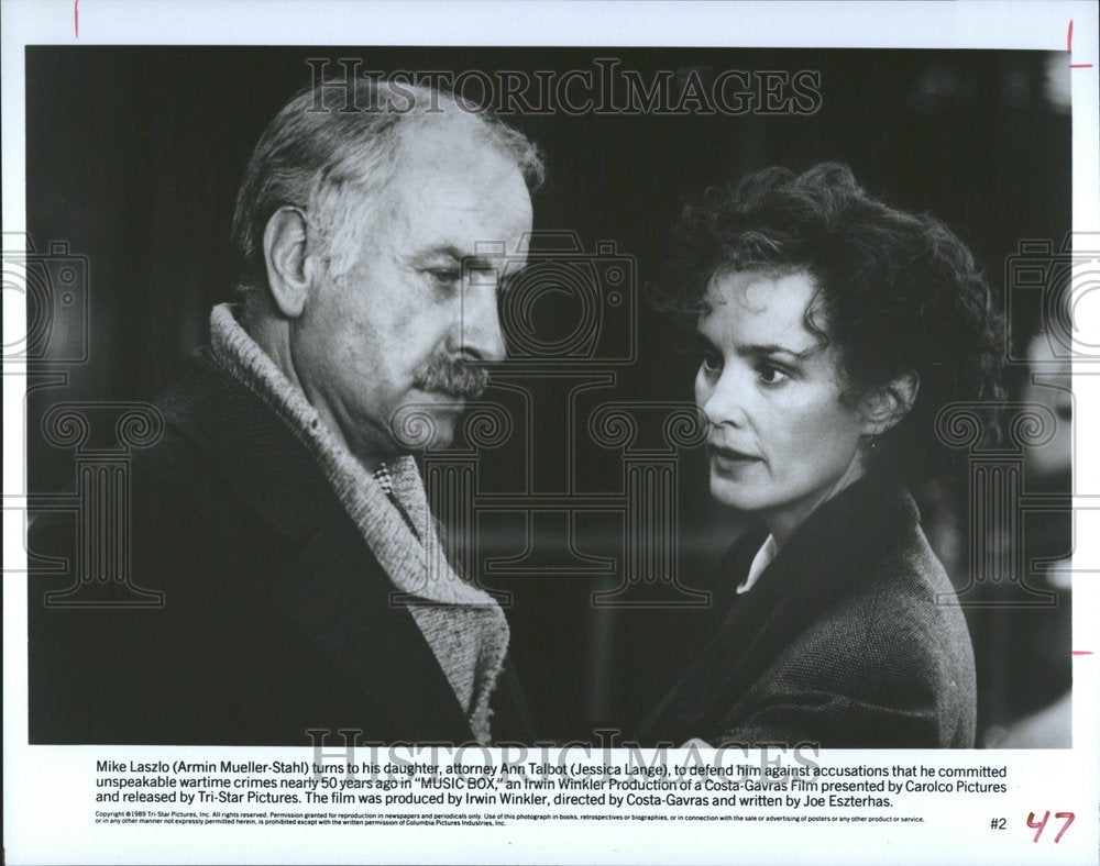 1990 Press Photo Armin Muller Jessica Lange Music Box - Historic Images