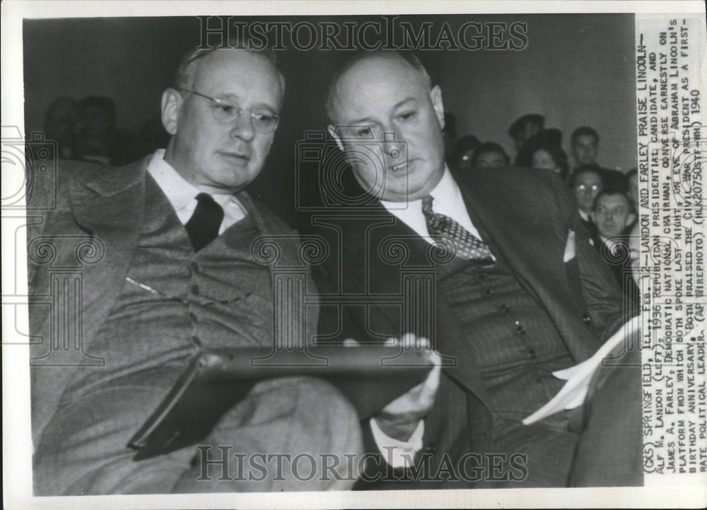 1940 Landon Candidate Farley James Alf - Historic Images