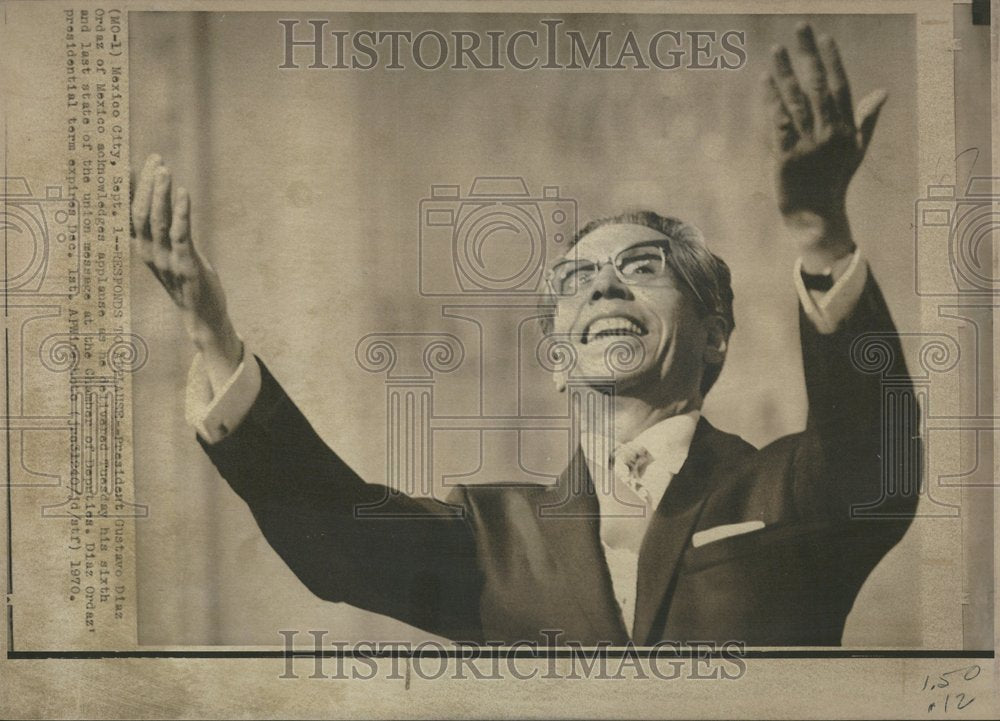 1970 Pres. Gustavo Diaz Ordaz Of Mexico - Historic Images