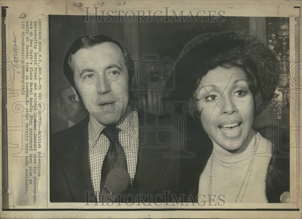 1972 Press Photo Couple David Frost and Diahann Carrell - RRV52861 - Historic Images