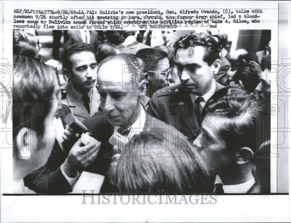 1969 General Alfredo Ovando Bolovia Newsman - Historic Images