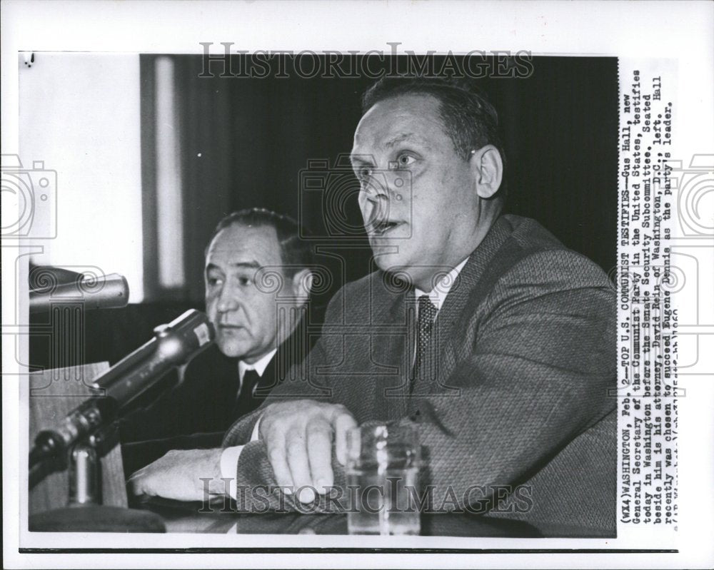 1960 Gus Hall Sec. Communist David Rein - Historic Images