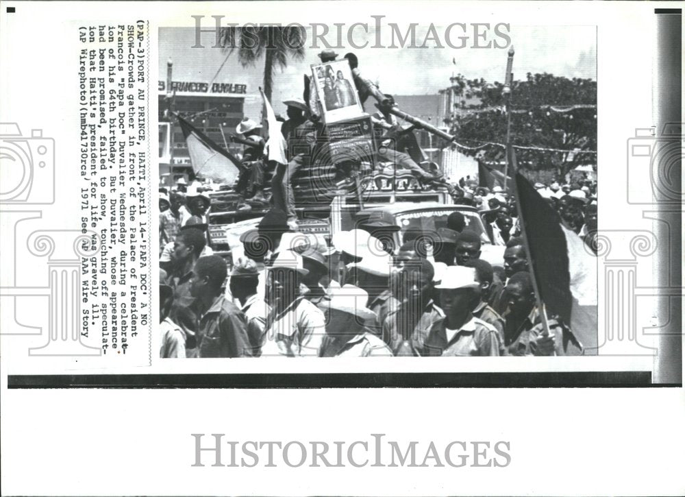 1971 Duvalier Francois Papa Doc Haiti show-Historic Images