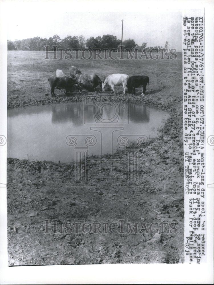 1963 Ralph Strunk Farm Pond Month Water Dry - Historic Images