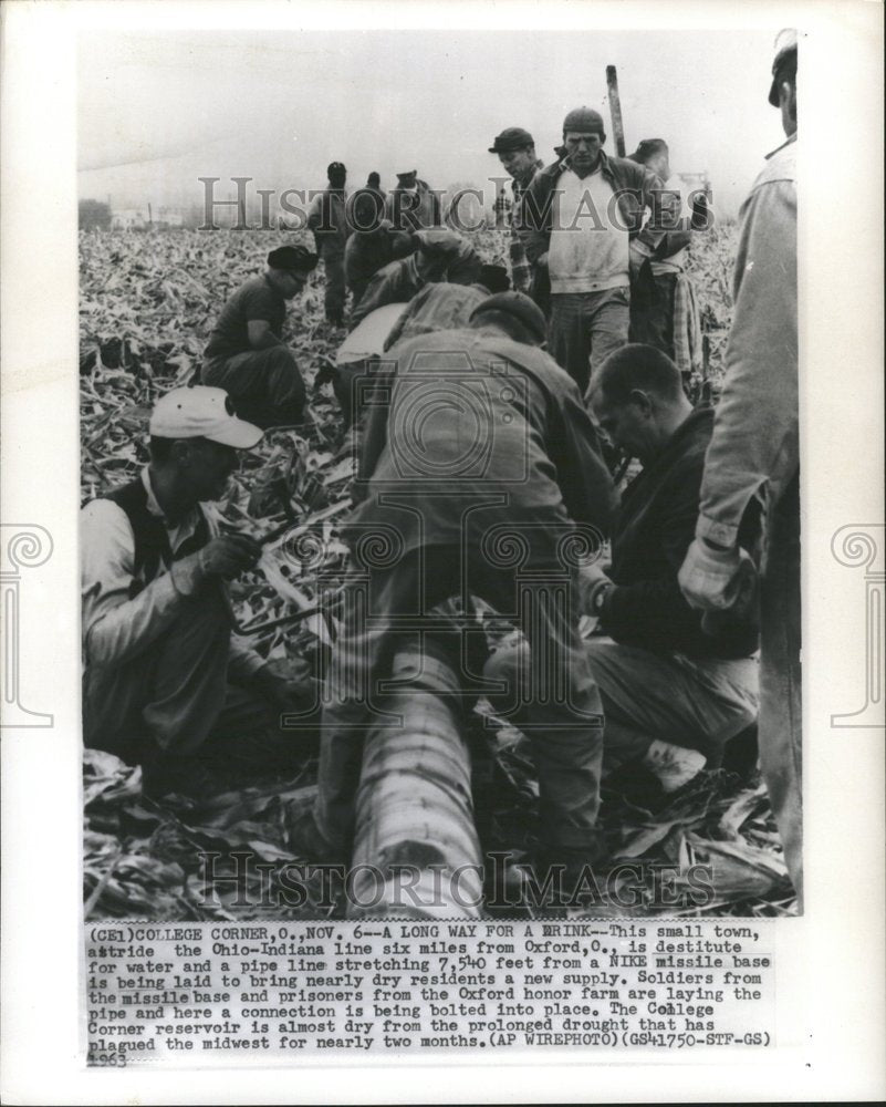 1963 Oxford small town astride Ohio Indiana - Historic Images