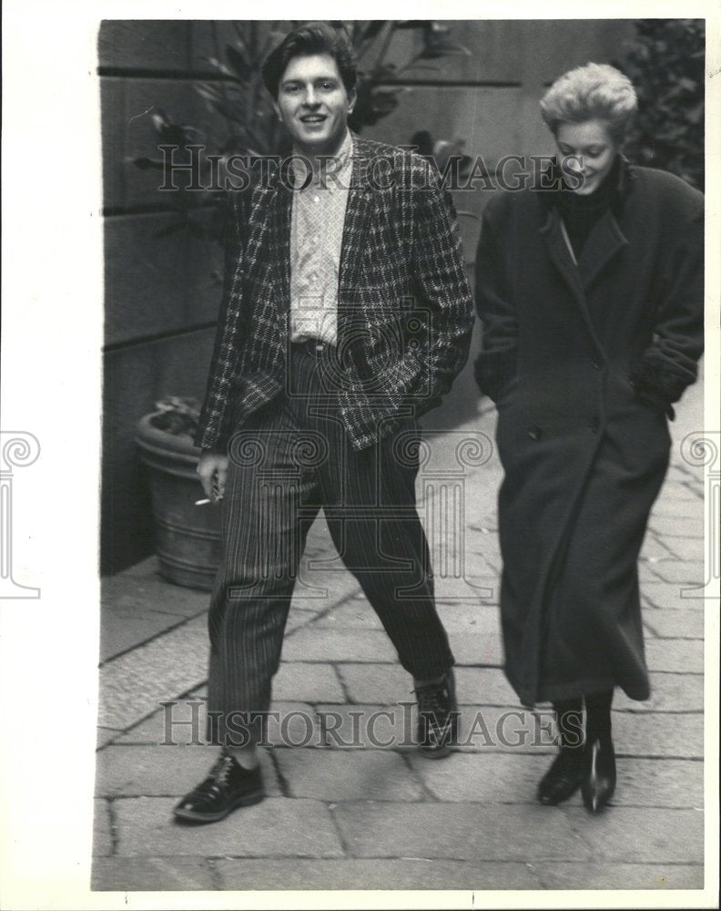 1987 Press Photo young man Million wear striped pant - RRV54867- Historic Images